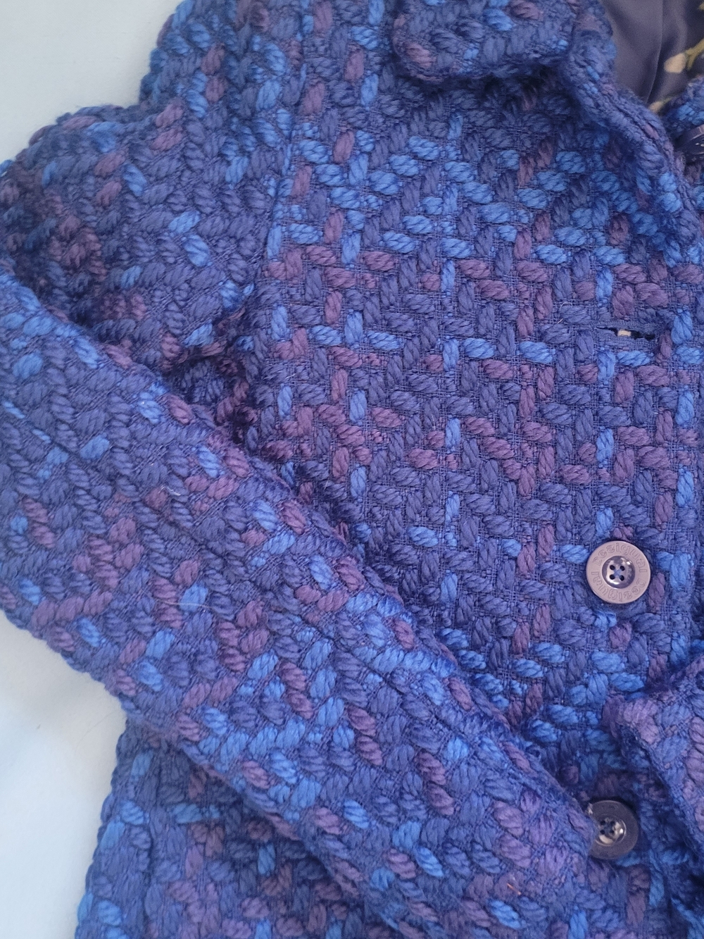 Desigual Women's Blue Textured Button-Front Coat - Picture 4 of 15